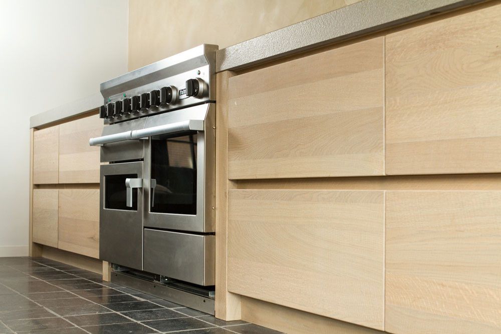 Maatwerk keuken met losstaand fornuis Maatwerk keuken met losstaand fornuis
